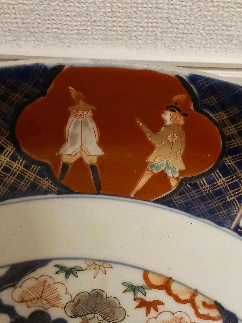 伊万里焼 明治時代 南蛮人 大皿 深鉢