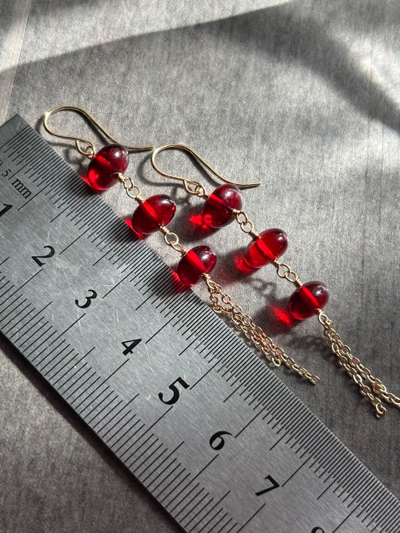 【専用です】レッドアンバー✴︎14kgfブレスレットB168＆ピアス