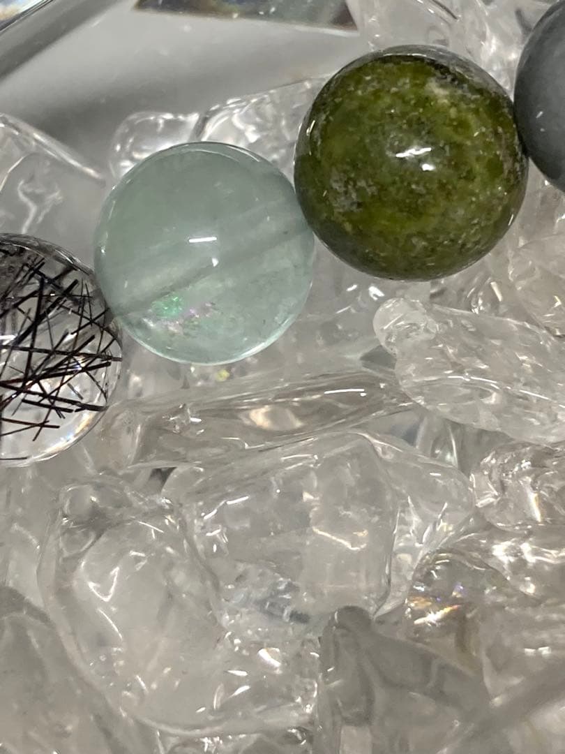 天然石　ルチルクォーツ　他色々　ブレスレット