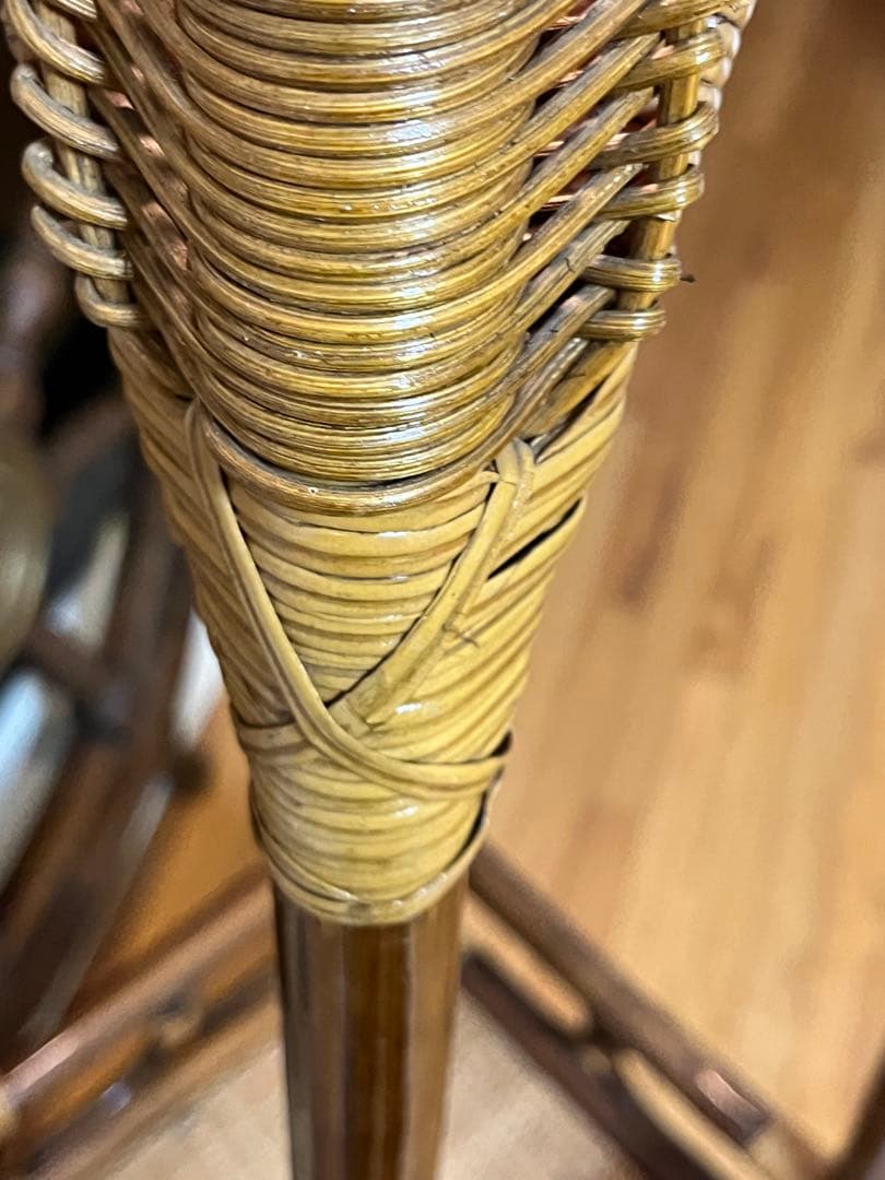 ラタン 昭和レトロ 花台 ライト 籐