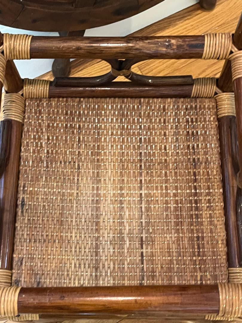 ラタン 昭和レトロ 花台 ライト 籐