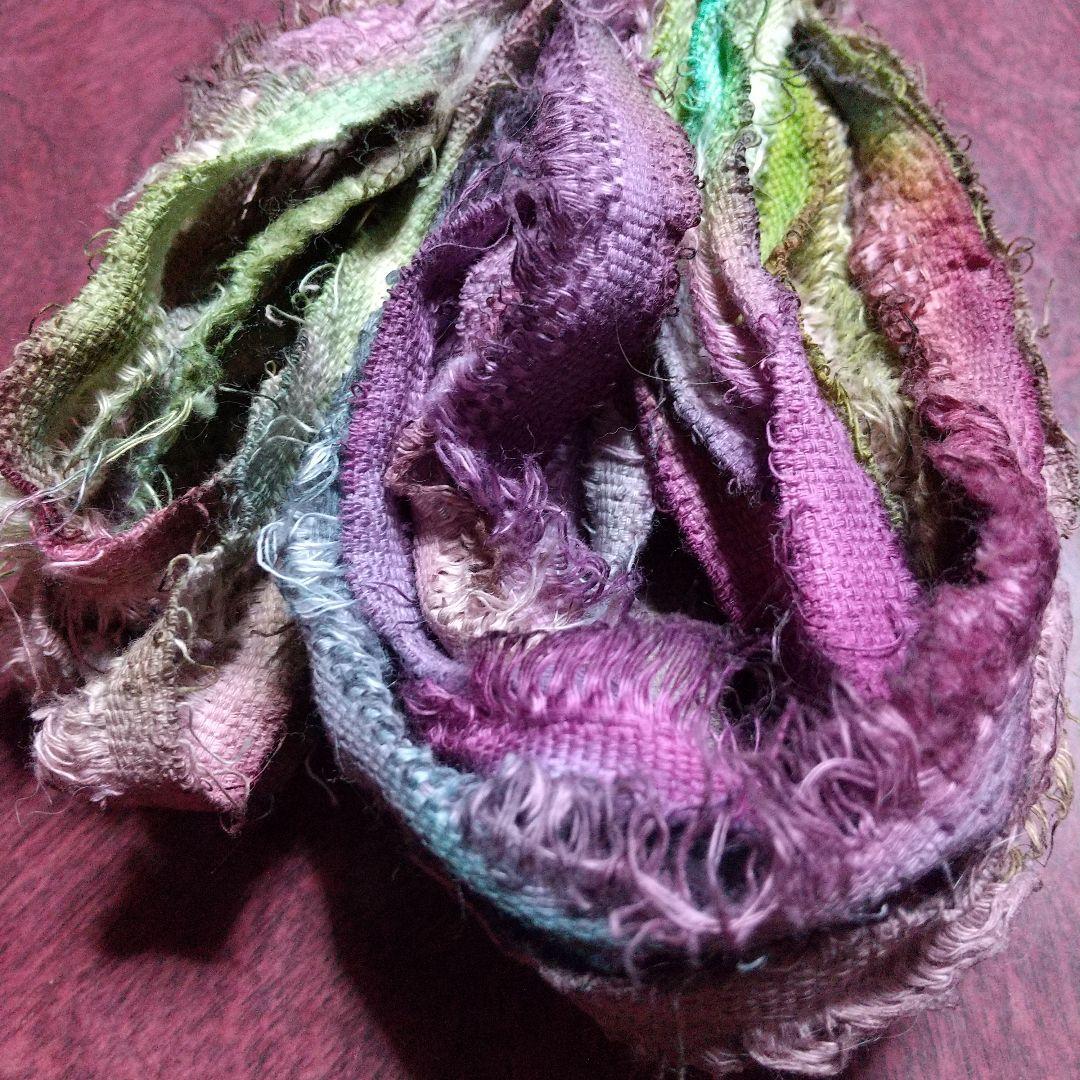 専用。④ジャンクジャーナル素材。手染め。生地端耳。フリンジ糸。変わり糸。