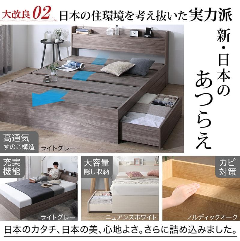 最安値！マットレスなし ダブルベッド 　　収納 コンセント 送料込み！ 27