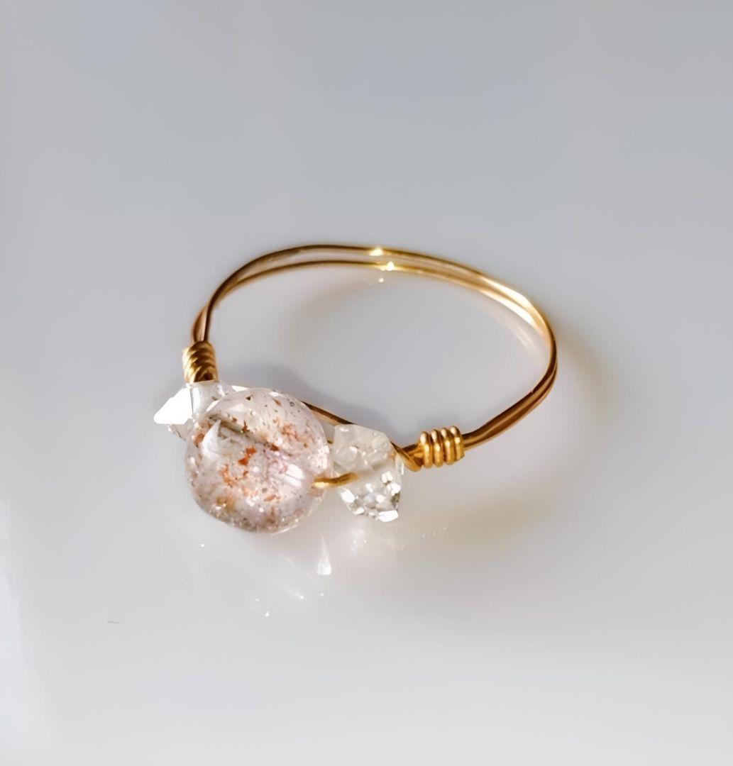 蔵出し Kgf14 希少石 天然石 ファイアークォーツ ハーキマーダイヤモンド