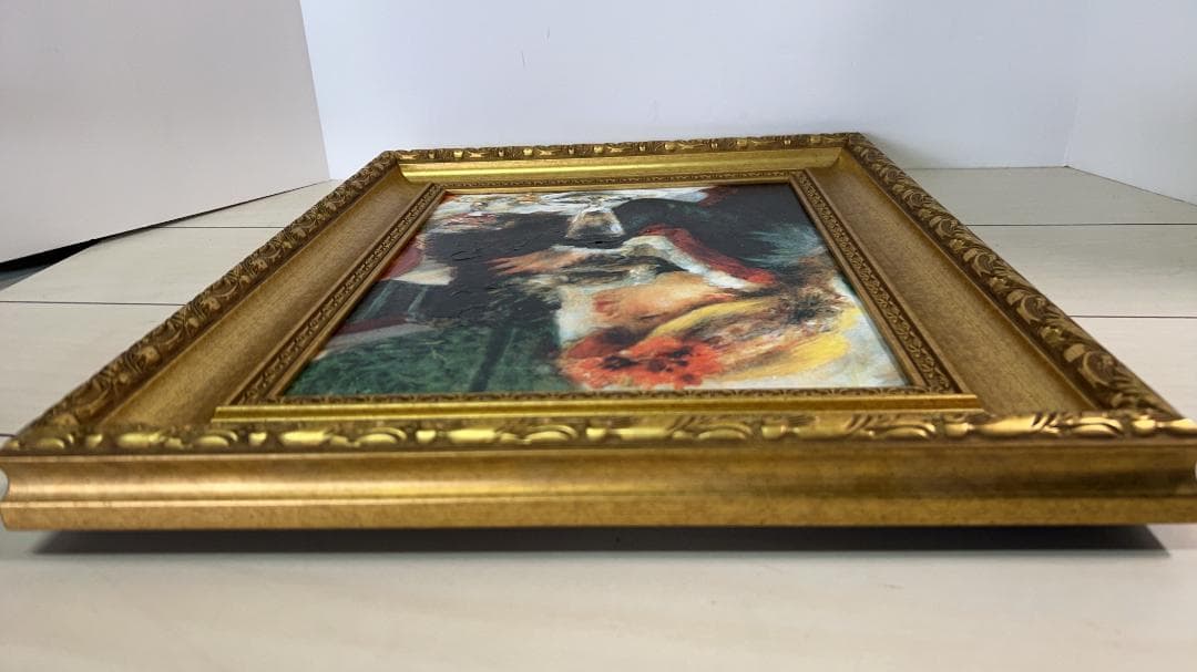 「子犬を抱く少女」ルノワール　額縁つき立体複製名画