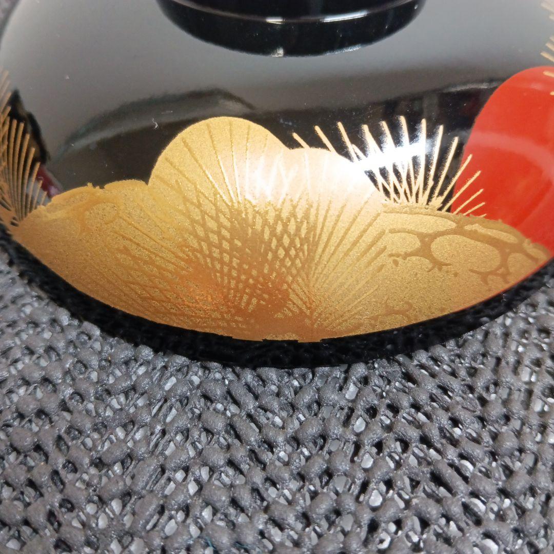 山中漆器 漆器 御吸物椀 金彩蒔絵松文様 お正月 雑煮椀 5客セット 木箱付き