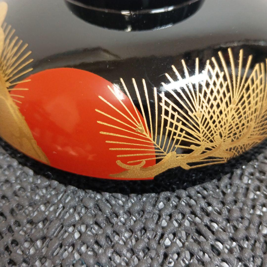 山中漆器 漆器 御吸物椀 金彩蒔絵松文様 お正月 雑煮椀 5客セット 木箱付き