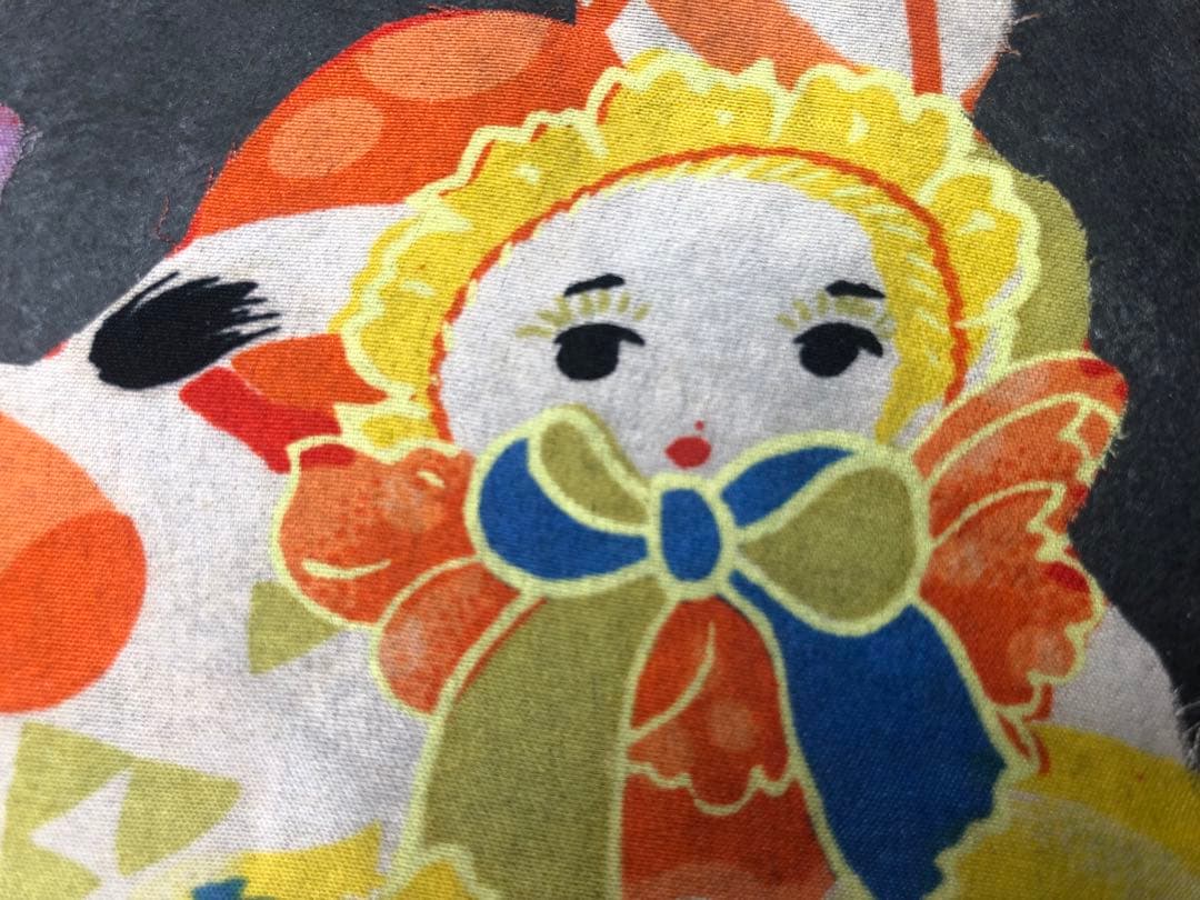 一閑張り　一閑張りバック　正絹古布　Dole 犬張子　ヴィンテージ