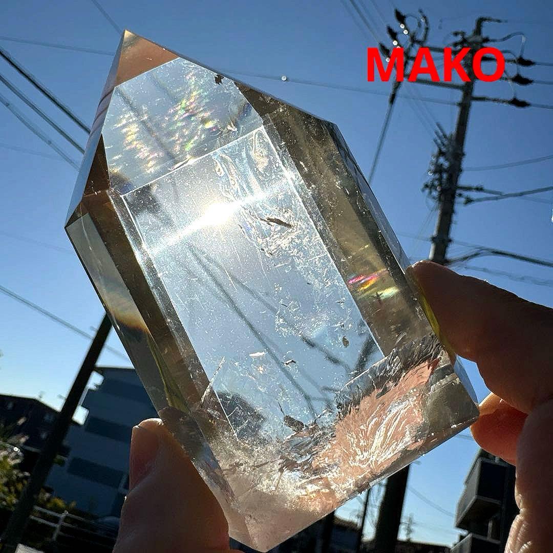 M1805☆レインボーシトリン六角柱409g☆天然石　原石☆N50807-A