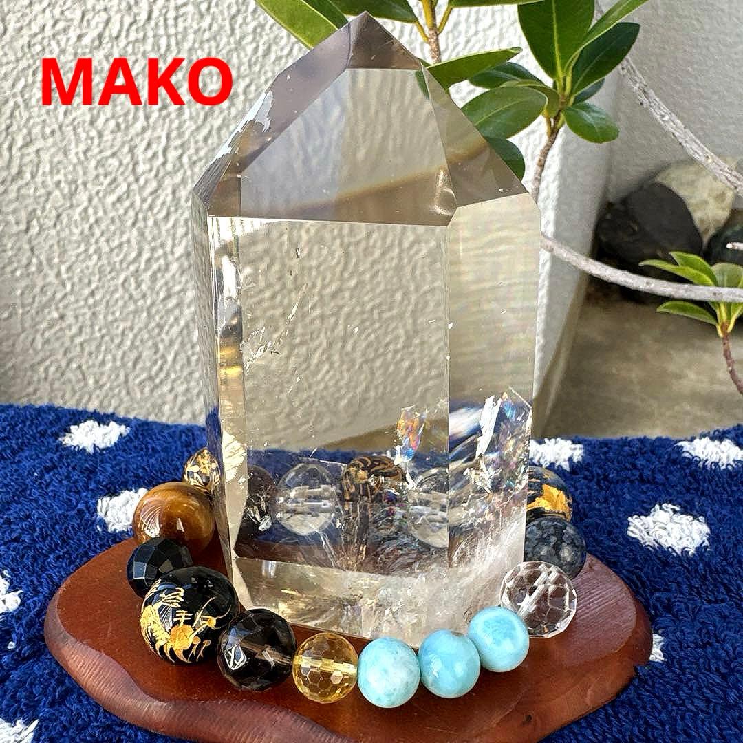 M1805☆レインボーシトリン六角柱409g☆天然石　原石☆N50807-A