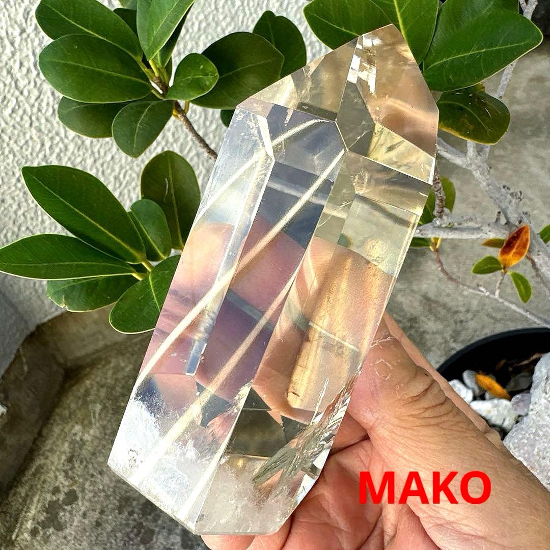 M1805☆レインボーシトリン六角柱409g☆天然石　原石☆N50807-A