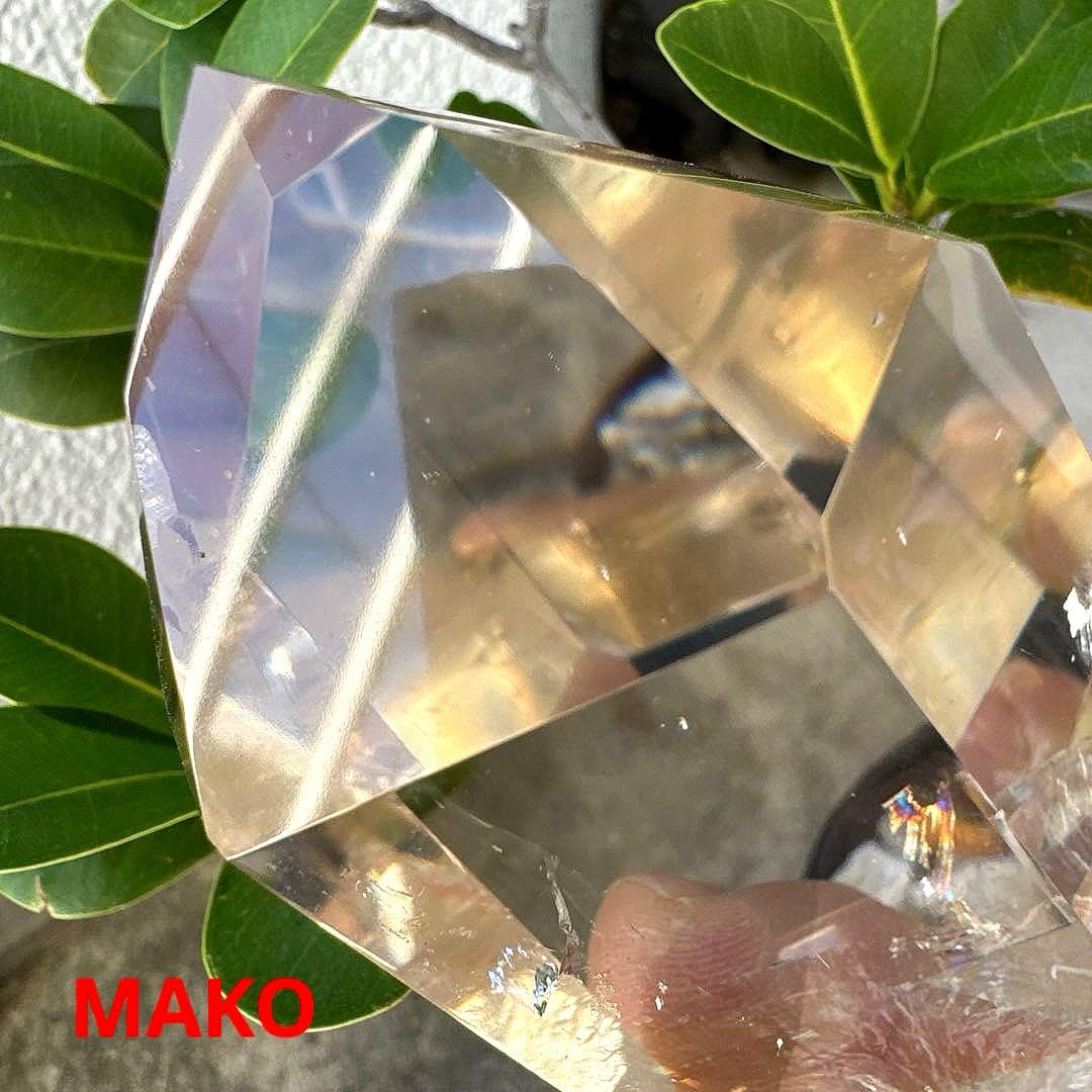 M1805☆レインボーシトリン六角柱409g☆天然石　原石☆N50807-A