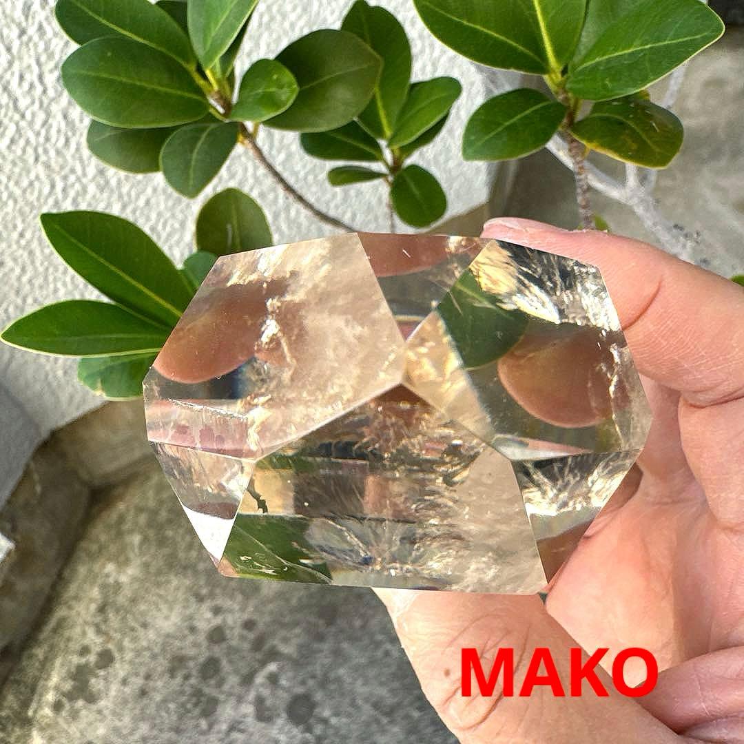 M1805☆レインボーシトリン六角柱409g☆天然石　原石☆N50807-A