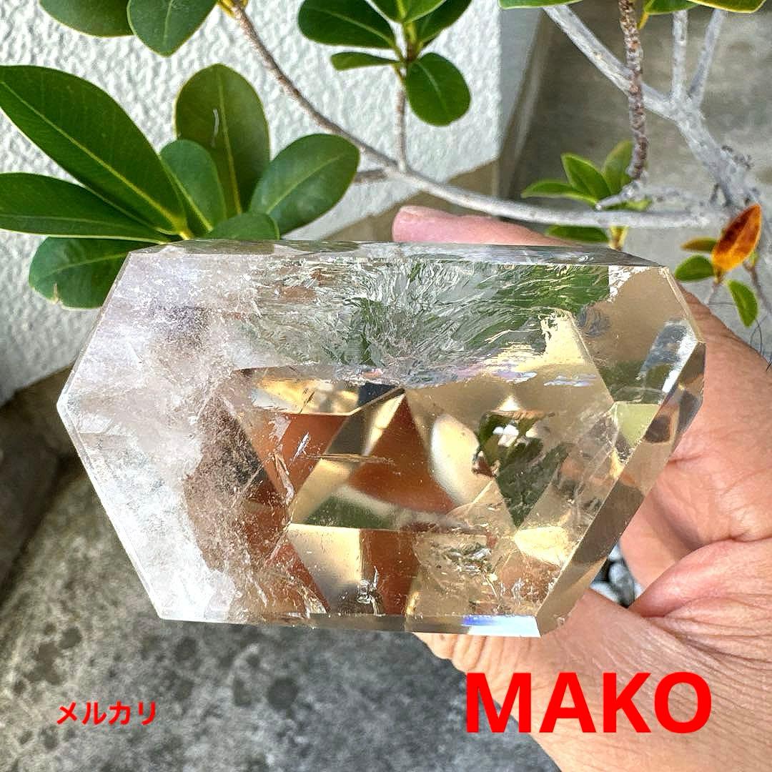 M1805☆レインボーシトリン六角柱409g☆天然石　原石☆N50807-A