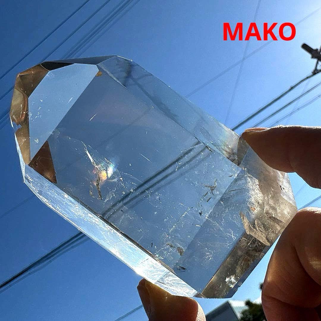 M1805☆レインボーシトリン六角柱409g☆天然石　原石☆N50807-A