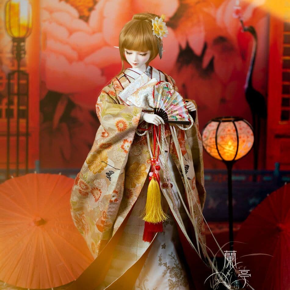 A88 BJD 1/3 ドール 衣装 花魁 和服 8点セット ハンドメイド
