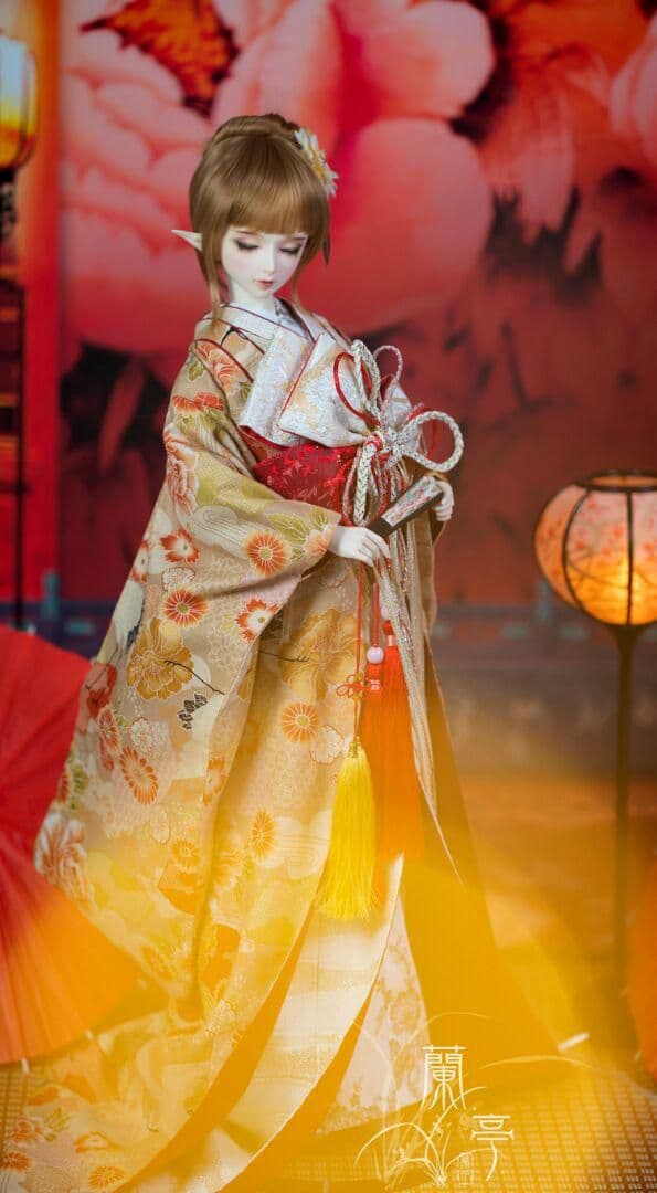 A88 BJD 1/3 ドール 衣装 花魁 和服 8点セット ハンドメイド