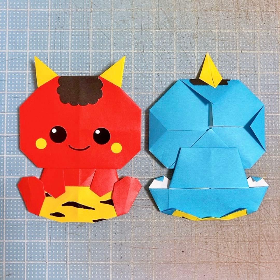 れんこんページ(折り紙 鬼 3色×70枚 計210枚) 節分 ハンドメイド