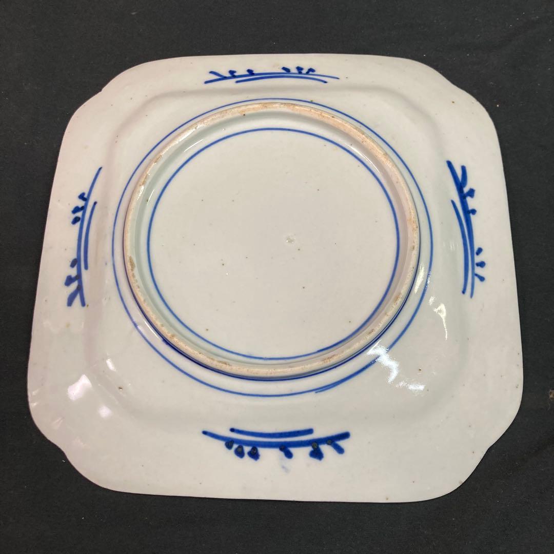 【美品】角皿 鶴松図 大皿 双鶴