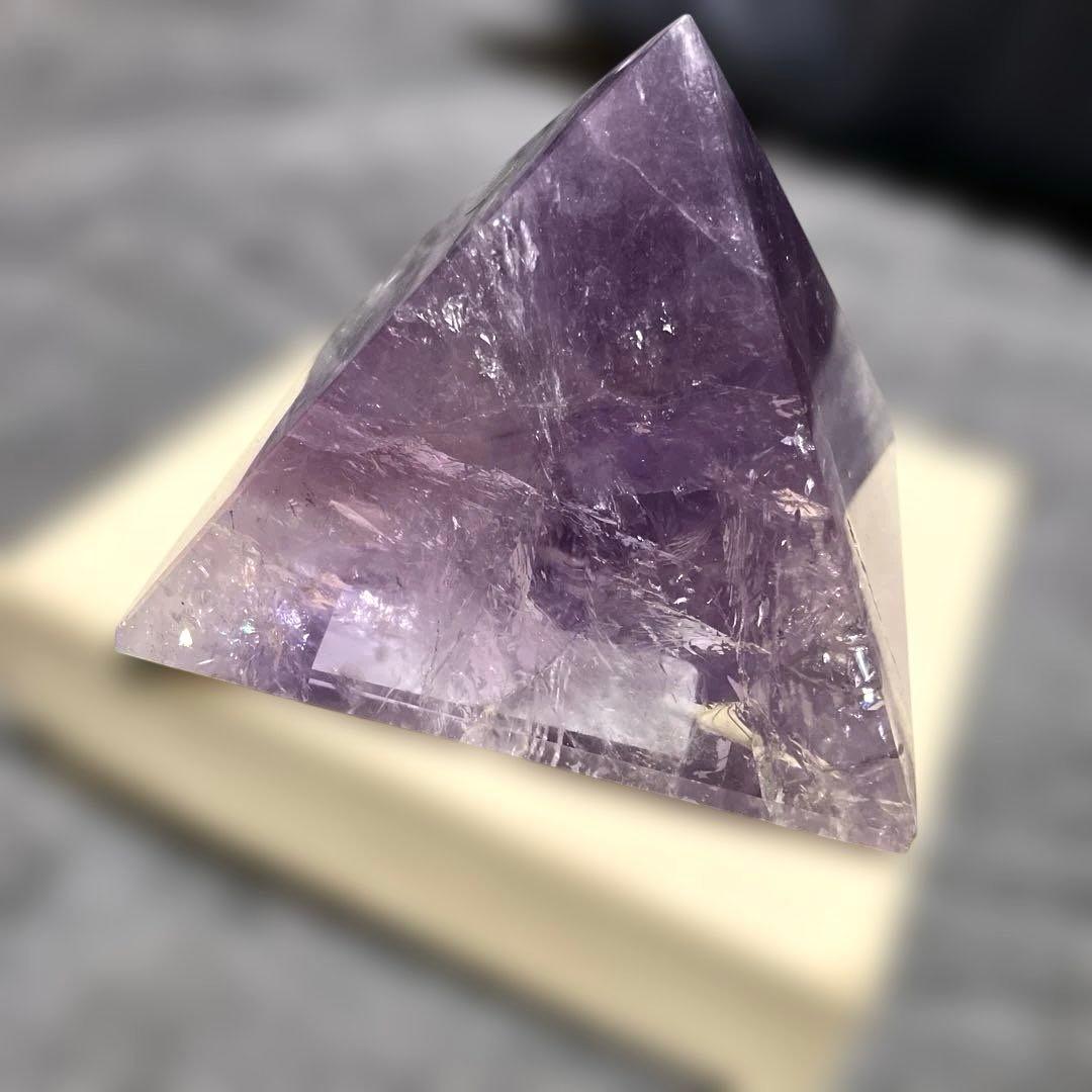 高品質　アメジスト 三角　ピラミッド 450ｇ アメシスト