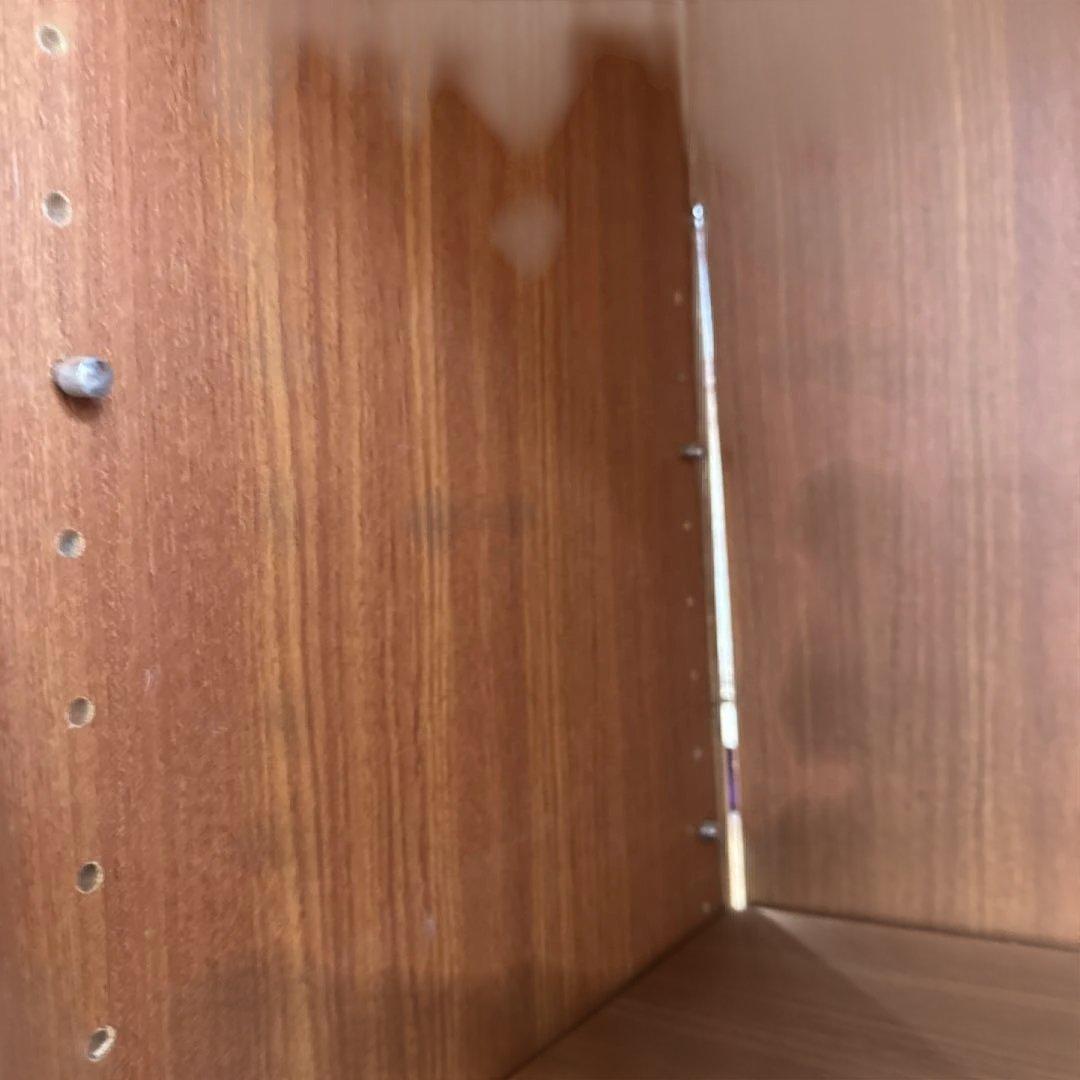 昭和レトロ　木製キャビネット ピンクカーテン付き