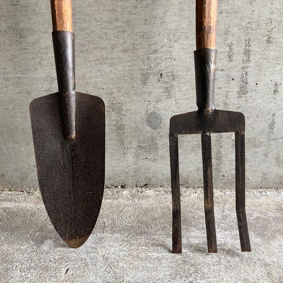 シャベル スコップ 鍬 農具 木製 鉄製 置物 壁掛け インテリア ビンテージ調