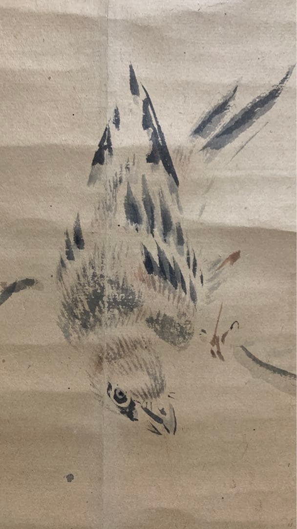 ②③ 中国？花鳥水墨画　掛軸　署名捺印有り　江戸時代？　作者不明