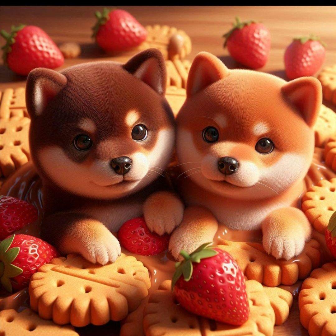 ビスケット柴犬パネル生地　ハンドメイド