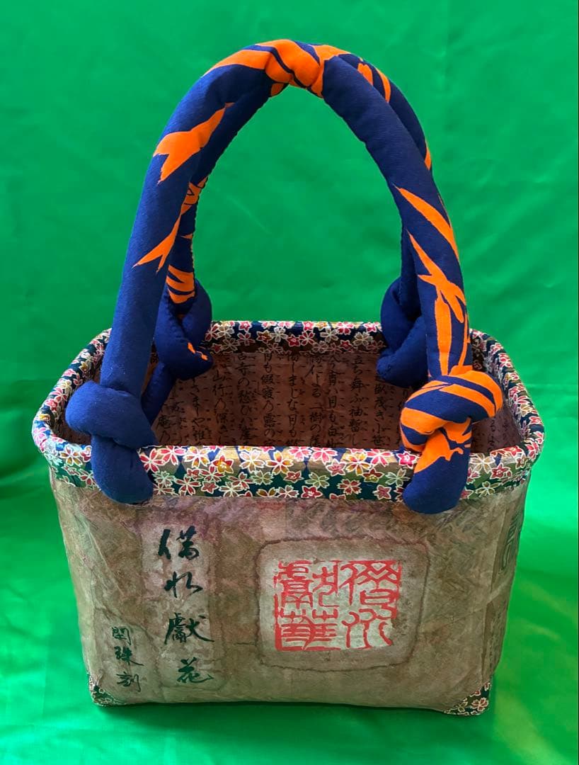 一閑張り籠バッグ(雪月花)