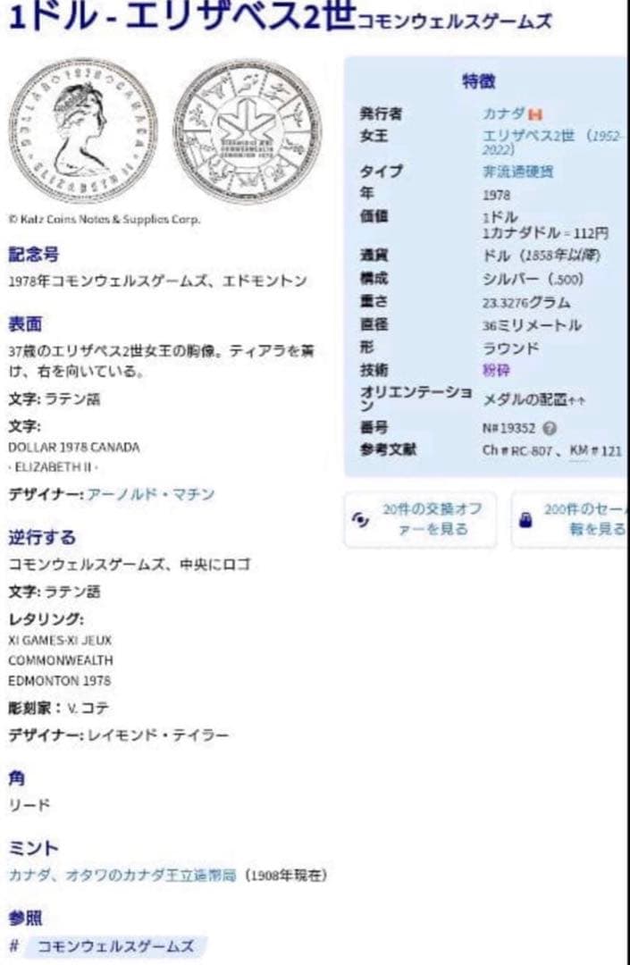 1978ロイヤルカナディアンミント・コモンウェルスゲーム記念プルーフ銀貨セット