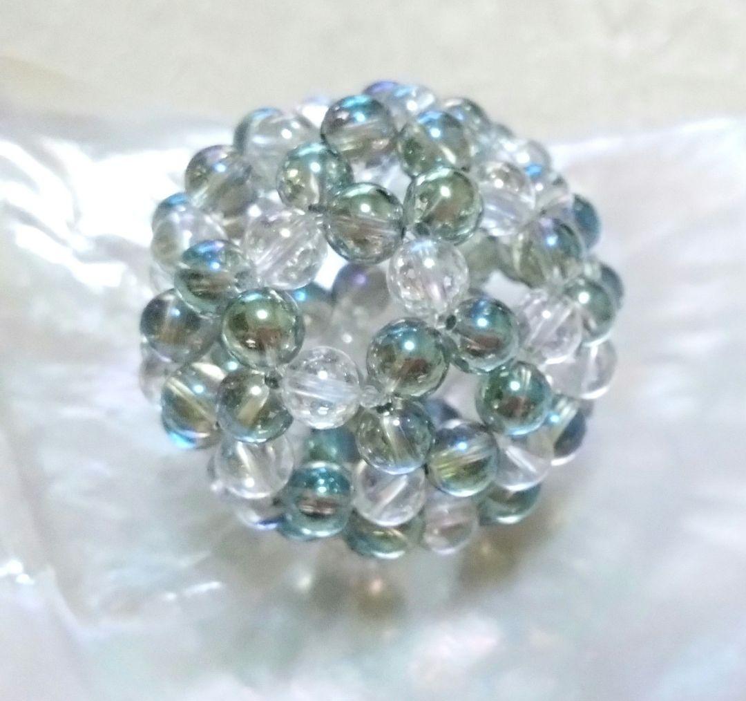 グリーンアクアオーラ×水晶　神聖幾何学フラーレン