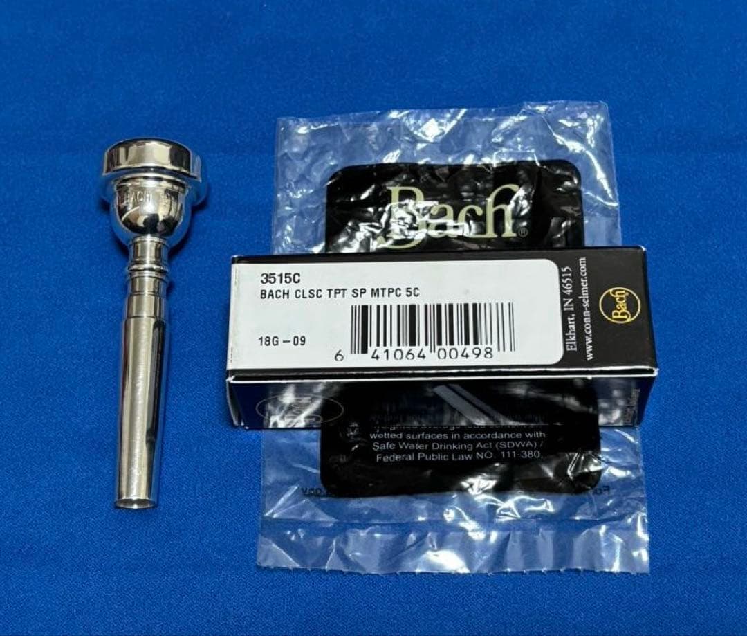 【美品】Bach バック トランペット マウスピース 5C 銀メッキ仕上げ