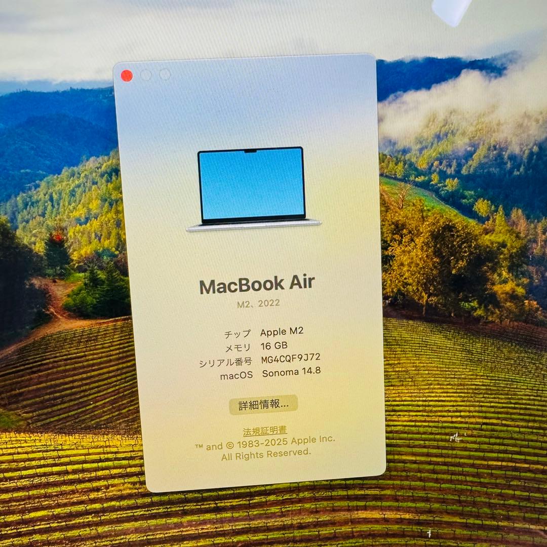 MacBook Air 13インチ 2022 M2 16GB 1TB