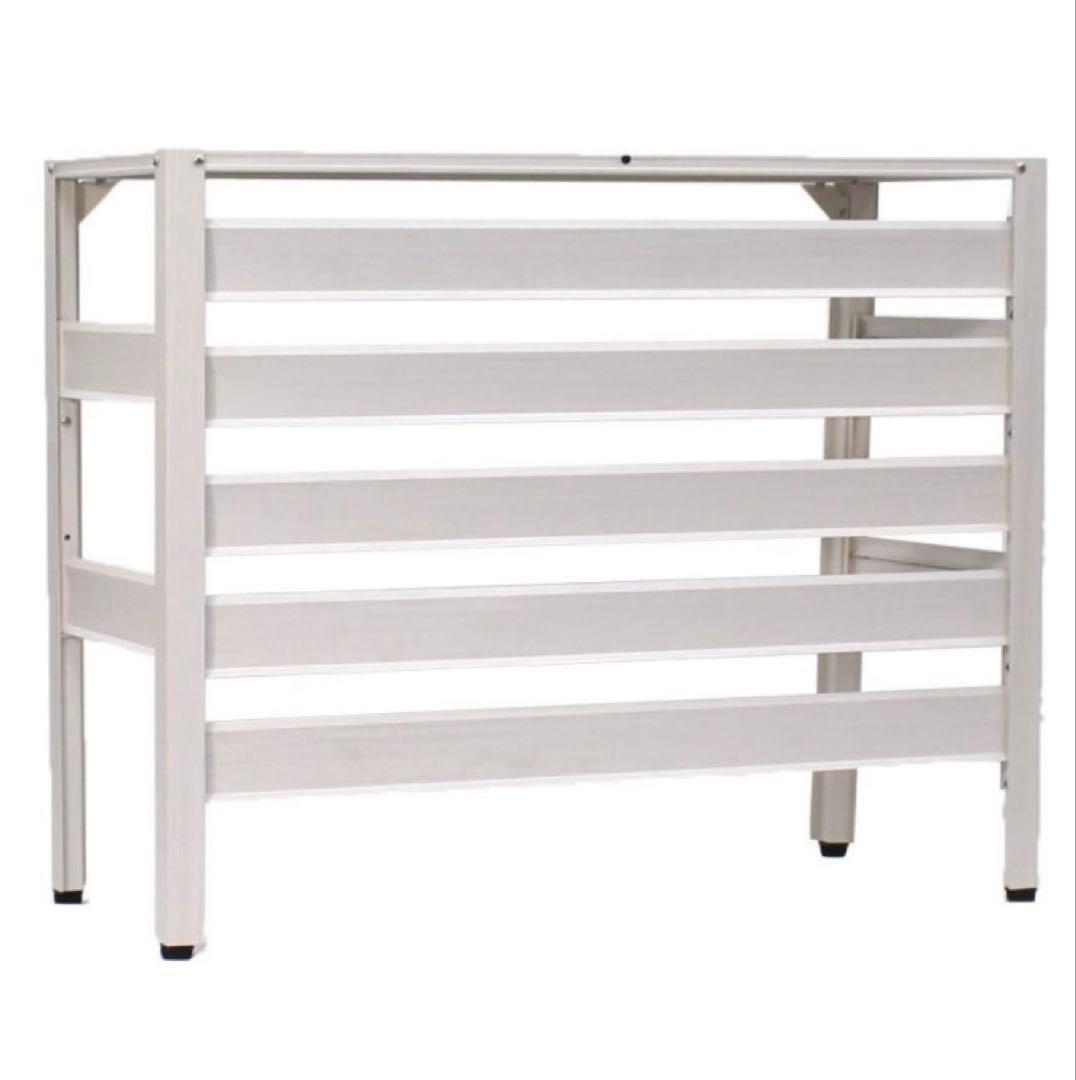 【未使用】アルミエアコンカバー　木目調ホワイト(アルマックス)