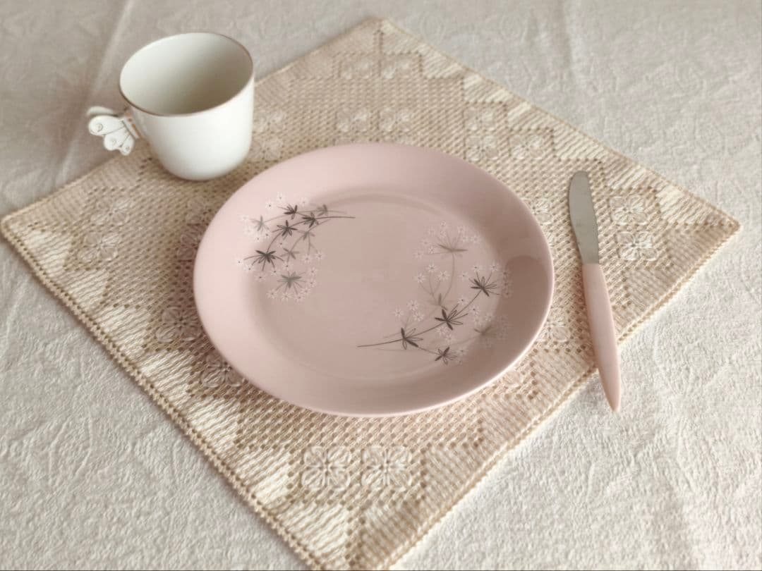 * old arabia かすみ草 ❀ ミルキーピンク ケーキプレート