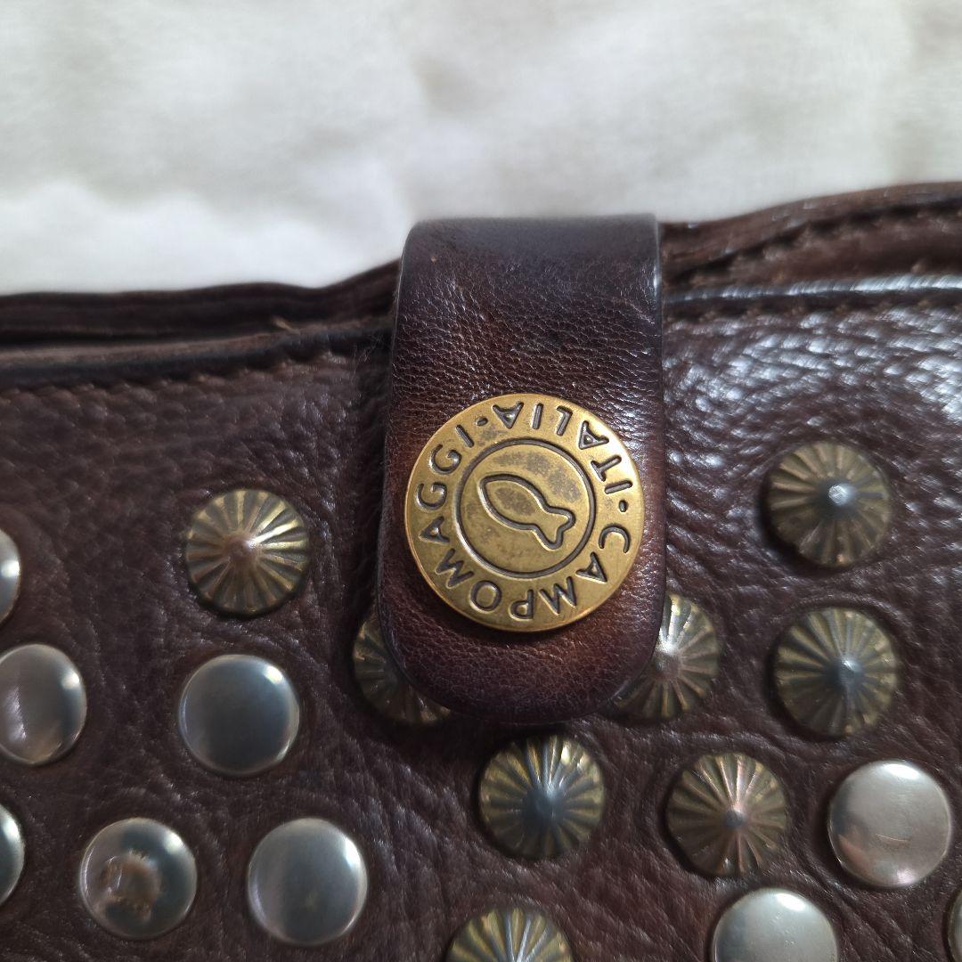 CAMPOMAGGI　二つ折り革財布　スタッズ　イタリア製