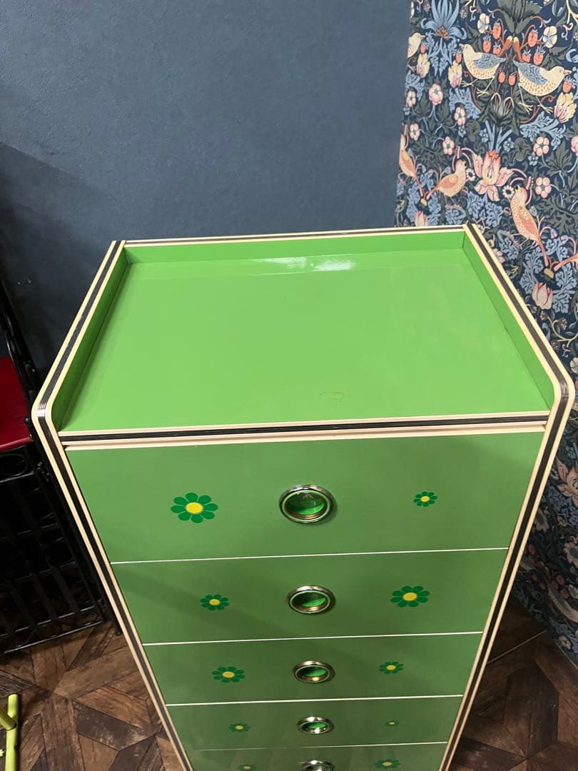 チェスト 緑 レトロポップ 昭和レトロ 当時物 インテリア 箪笥