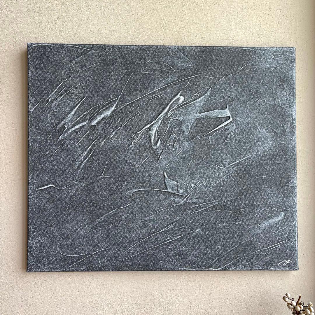 【soil（＃20）】アートパネル　テクスチャーアート　モノトーン　シンプル