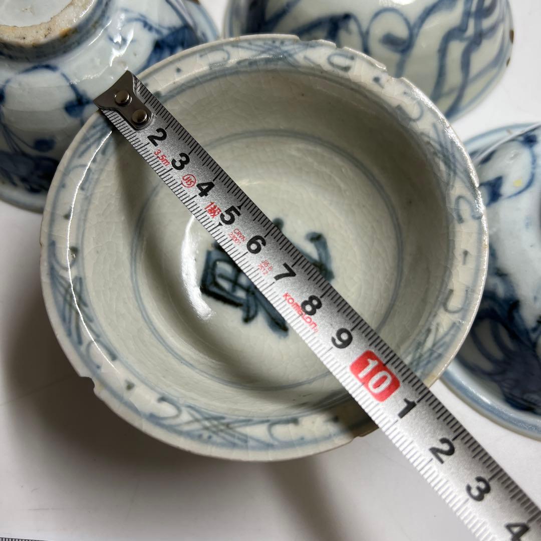 中国明時代　古染付鉢5客　幅約11㎝　東Y8-0306①