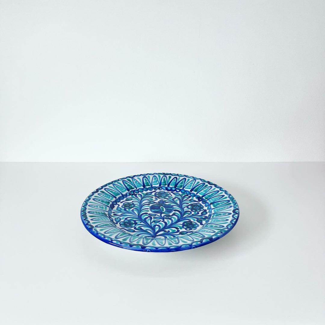 スペイン　グラナダ焼　陶器　プレート　古物　民芸　蚤の市　ブロカント　古道具