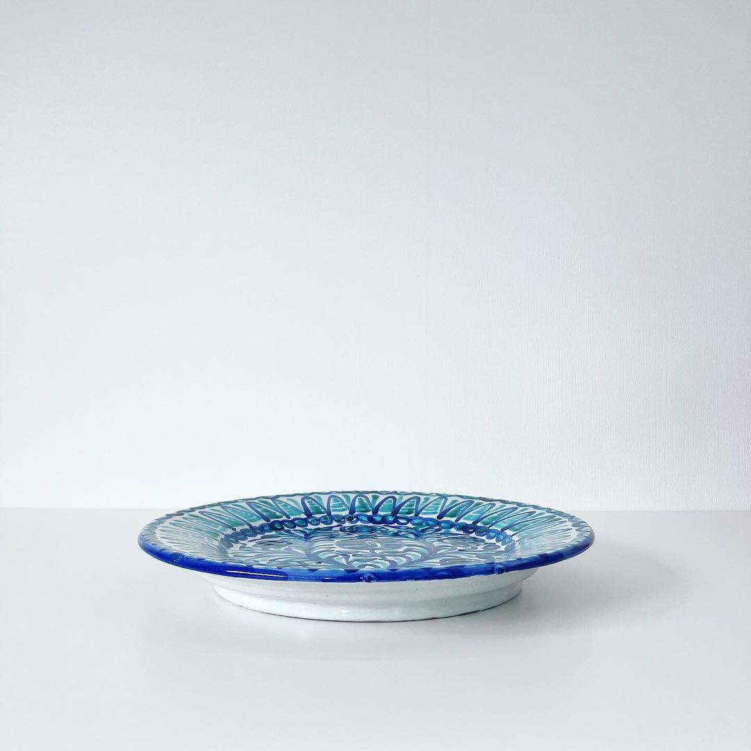 スペイン　グラナダ焼　陶器　プレート　古物　民芸　蚤の市　ブロカント　古道具