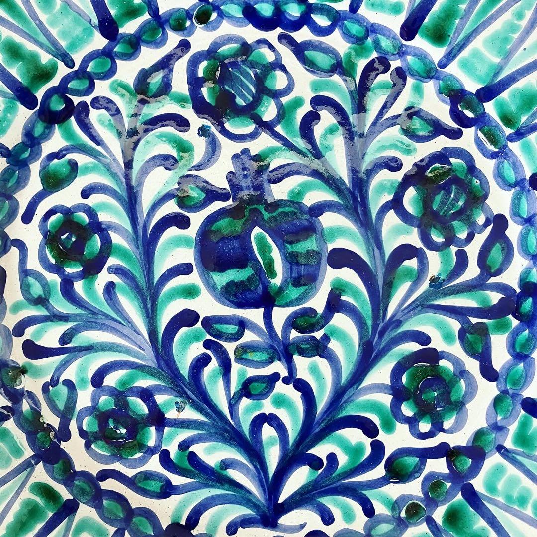 スペイン　グラナダ焼　陶器　プレート　古物　民芸　蚤の市　ブロカント　古道具