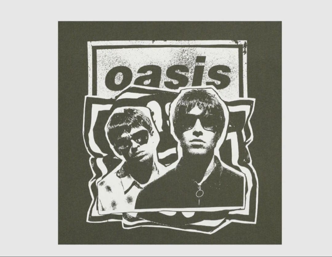 Oasis Tシャツ Paper Cut Out Photo オリーブ　Lサイズ