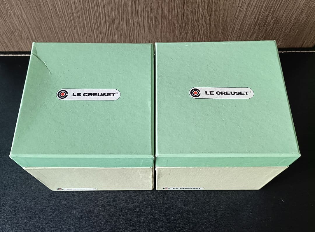 LE CREUSET グリーン 鉢・受け皿セット 2個