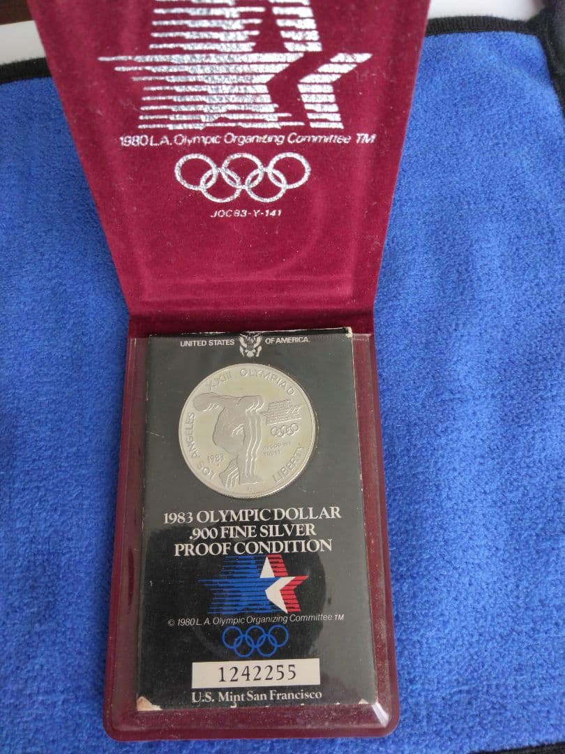 1983年 ロサンゼルスオリンピック記念 プルーフ銀貨　SV90026.73g