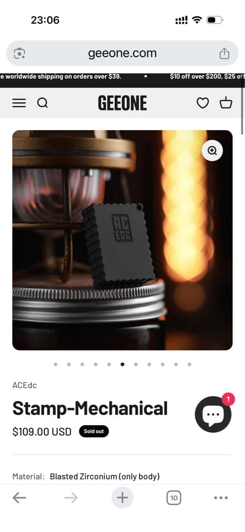 「正規品」ACEdc Stamp ジルコニウム+モクメ製　フィジェットトイ　絶版