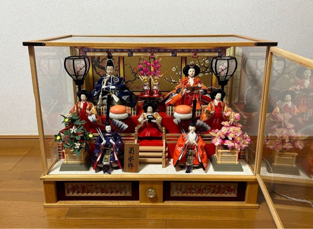雛人形　7人飾り　3段　ケース　オルゴール　灯り　ひな祭り