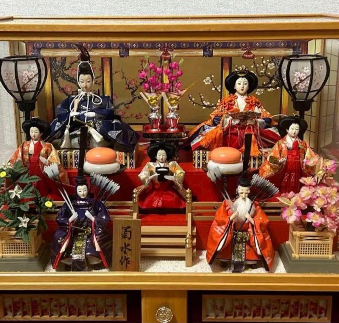 雛人形　7人飾り　3段　ケース　オルゴール　灯り　ひな祭り