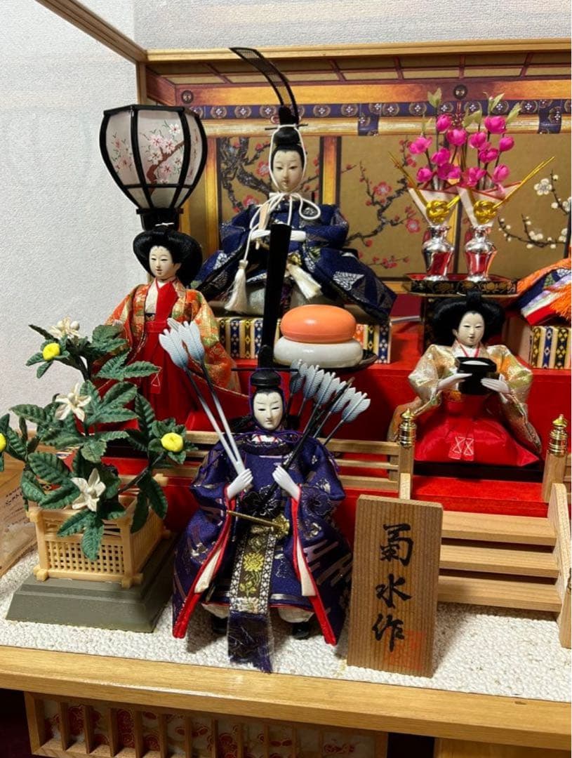 雛人形　7人飾り　3段　ケース　オルゴール　灯り　ひな祭り