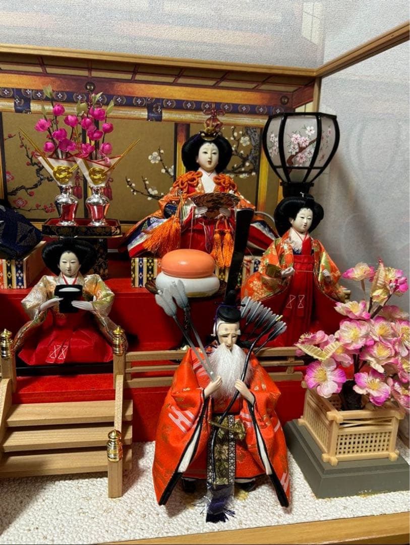 雛人形　7人飾り　3段　ケース　オルゴール　灯り　ひな祭り